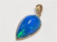 $1600 14K  Blue Opal(5.5ct) Pendant