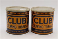 2 CLUB CHEWING TOBACCO TINS