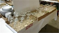 3 boxes of clear stemware