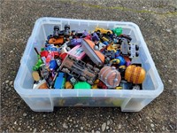 Large Box of Assorted Diecast Cars & Other Toys