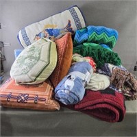 Collection of Throw Pillows & Blankets