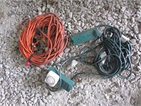 orange ext. cord & green cord
