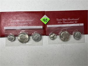 (2) 1976 40 Percent Silver Uncirculated 3 Coin Set