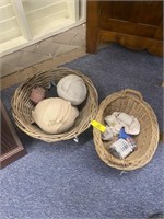 (2) Wicker Baskets w/ Fabric