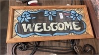 Stained Glass “Welcome” Sign