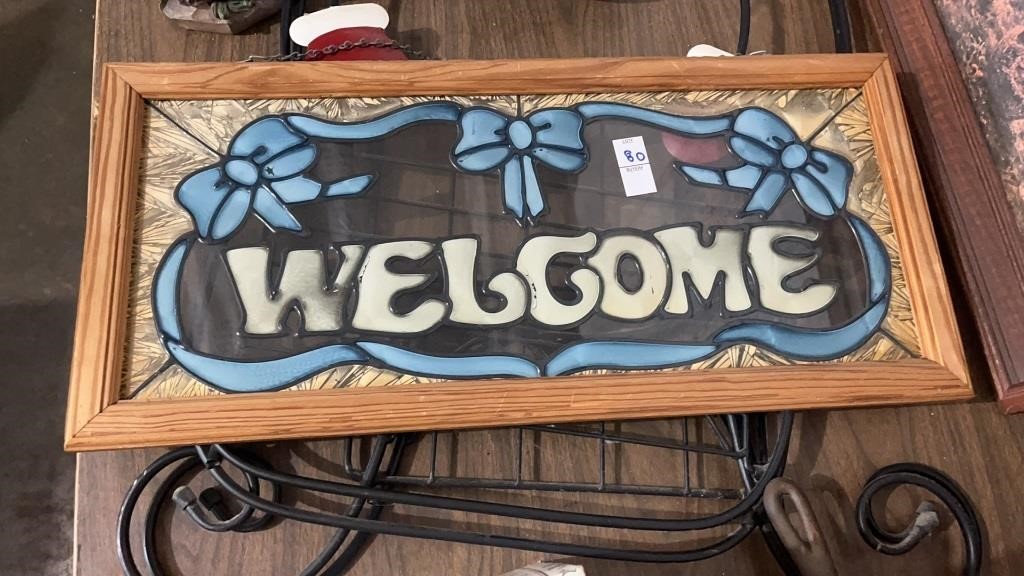 Stained Glass “Welcome” Sign