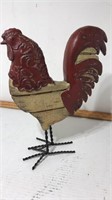 Metal and wood rooster