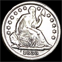 1838 Seated Liberty Half Dime NEARLY UNCIRCULATED