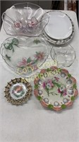 Flower embossed bowls, MZ Austria plate, bowl,