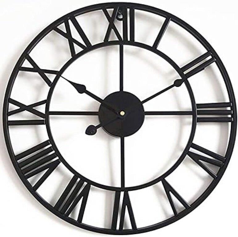 Vintage Wall Mounted Clock 19", Roman Numerals