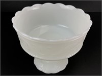 Vintage EO Brady Co. Pedestal Milk Glass Bowl