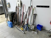 Qty Hand Tools incl Shovels, Brooms, Picks, Trowel