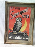 FRAMED ALADDIN ORIGINAL 1930'S ADVERTISING PRINT
