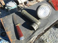 ARMY FLASH LIGHT,BLACK JACK WOOD HANDLE HUNTING