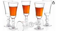 6 Cordial Glasses Shot Glasses with Stem 1 oz