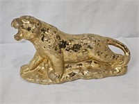 14 Karat Gold Plated Cheetah Planter Statue