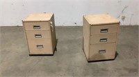 (Qty -2) Diebold 3 Drawer Filing Cabinets-