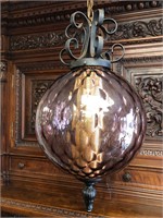 Mid Century Modern Bohemian Glass Hanging Lamp