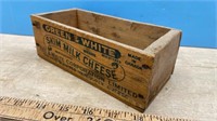 Wooden 2 lb Green & White Cheese Box
