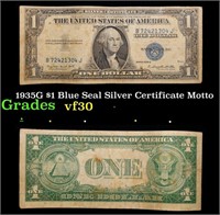 1935G $1 Blue Seal Silver Certificate Grades vf++