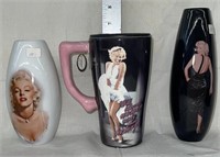 Marilyn Monroe vases and cup