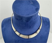 Tuareg African Silver Ebony Collar Necklace