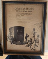 Early Advertising Dodge Bros Car Sales Framed