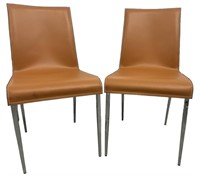 Pair of Reconstituted Leather Chairs