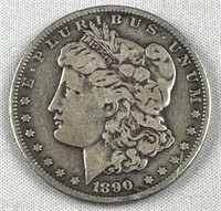 1890-O Morgan Silver Dollar, US $1 Coin