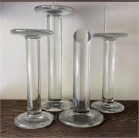 Four Antique Glass Store Display Stands
