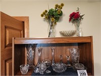 Glass vases, candle holders, etc.