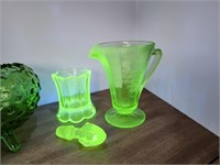 Green glass pieces, Uranium
