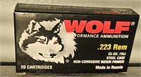 20 Rounds Wolf  .223 Rem Ammo (back room)