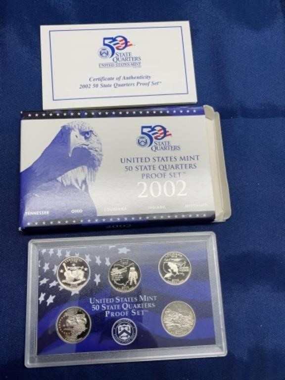 2002 US mint state quarters proof coin set