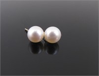 14K Yellow Gold Akoya Pearl Stud Earrings