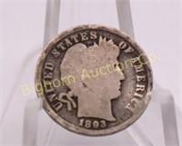 1893 Key Date Barber Dime