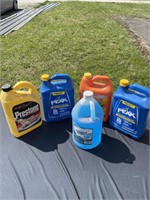 Partial containers, antifreeze and windshield