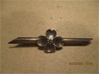 NYE Sterling Flower Pin - Needs Slight Repair -
