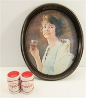 Vintage Coca-Cola Tray & salt & Pepper