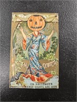 Antique No. 552 All Halloween Embossed Postcard-