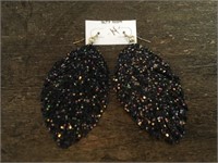 Black Glitter Earrings from Eclectic Ruby Red