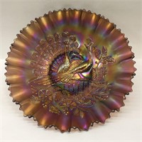 Carnival Glass Peacock Bowl