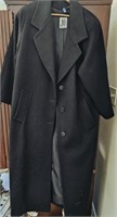 Women's Black Wool Trenchcoat L/XL