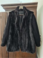 Women's Black Fur Coat L/XL