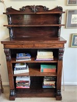 Carved Wood Buffet (Books Not Included)
