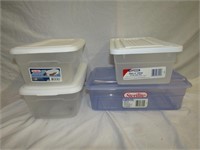 4 Storage Boxes Various Sizes