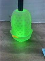 Fenton uranium glass custard fairy lamp