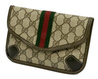 VINTAGE GUCCI GG CANVAS WEB ACCESSORY POUCH