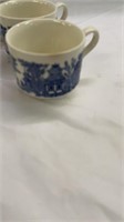 Blue and white coffee cups
