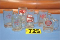Vintage asst'd heavy glass Root Beer mugs